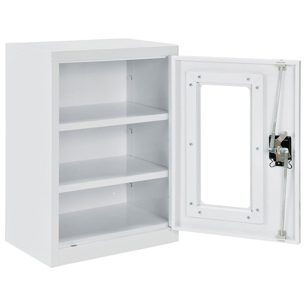 Global Industrial Assembled Clear View Wall Storage Cabinet, 18x12x26, Off White 270018WH - main